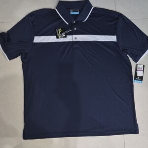 PGA Tour Navy Polo with White Accent